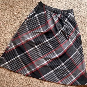 Vintage 60’s Tartan Plaid Wool Dark Academia Midi Skirt Women’s Size 18